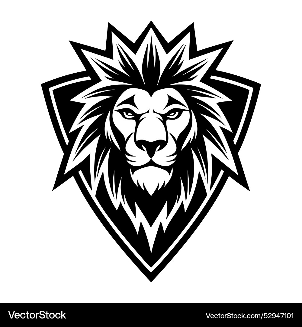 Unique lion logos with sharp edges for branding vector image