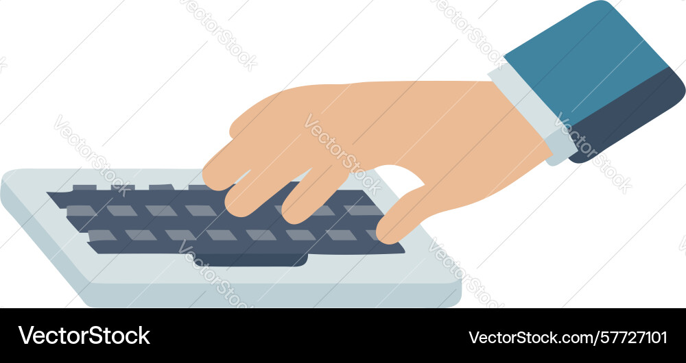 User interacting with keyboard digital workflow vector image
