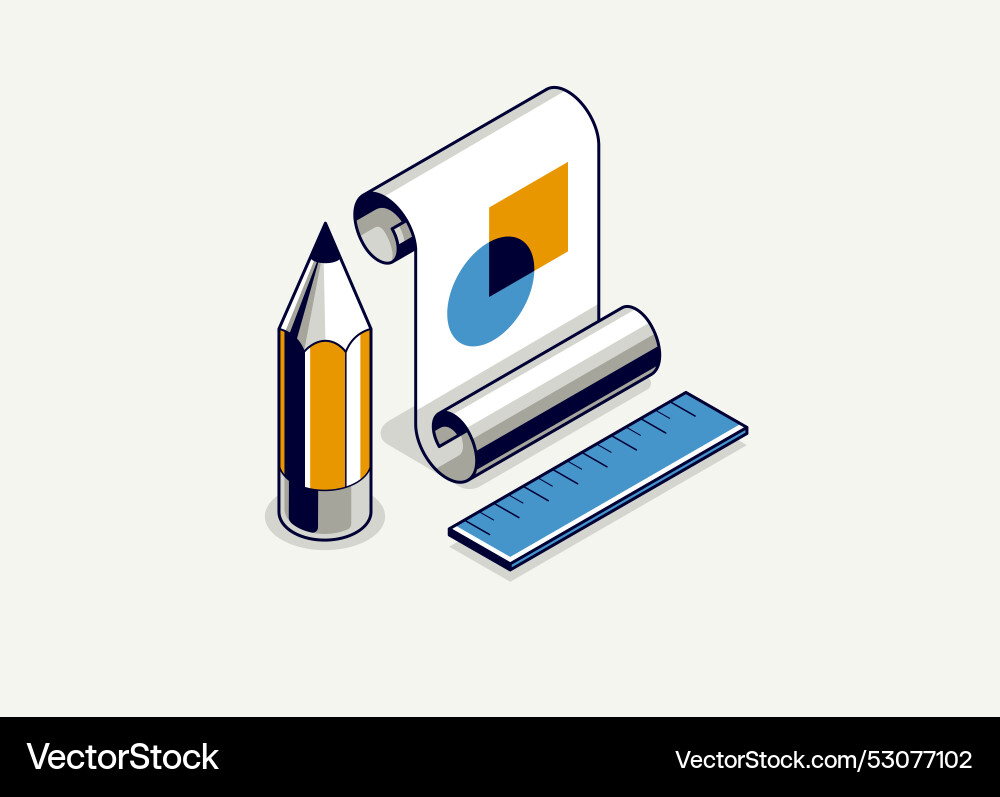 Engineering project concept paper document Vector Image