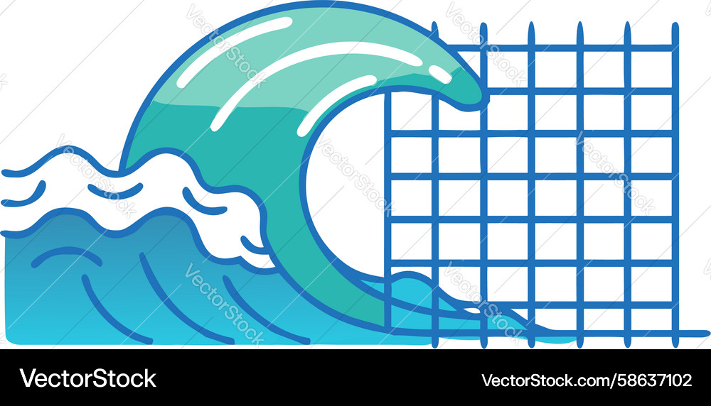 Fluid Grid Ocean Wave Vector Image