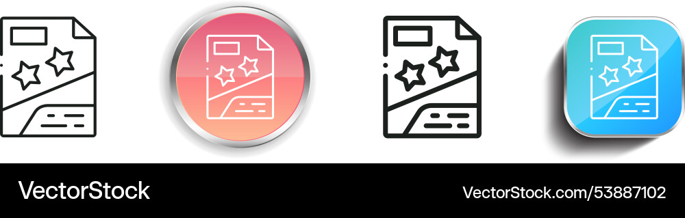 Flyer icon thin linear regular and button style vector image