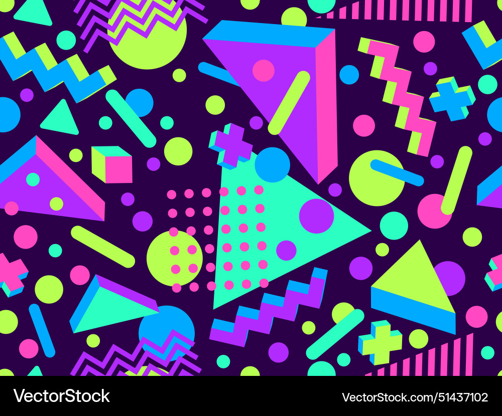 Geometric seamless pattern with 3d shapes Geometric seamless pattern with 3d shapes vector image