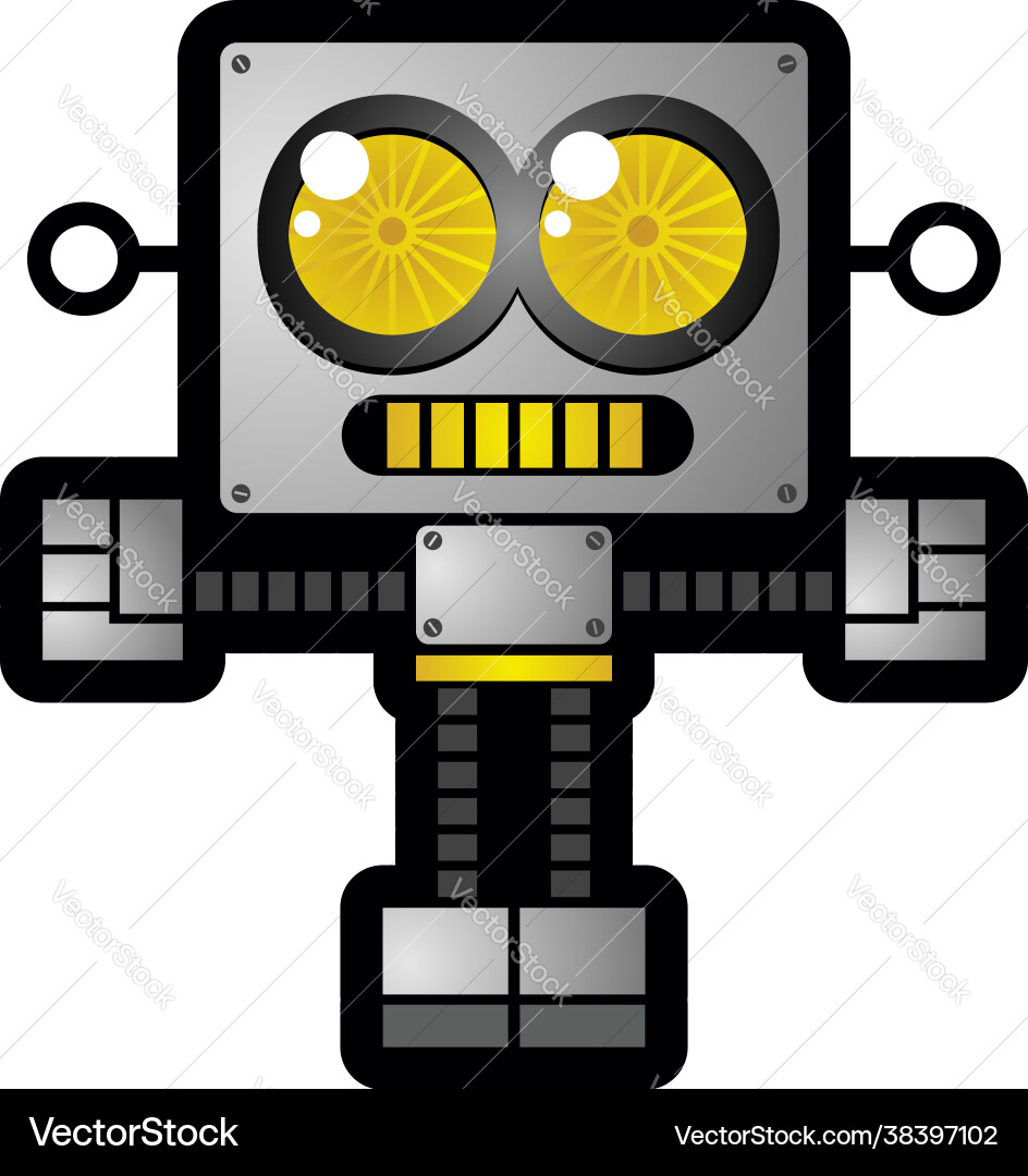 Retro futuristische Roboter Spielzeug Cartoon Charakter Retro futuristische Roboter Spielzeug Cartoon Charakter vektorbild