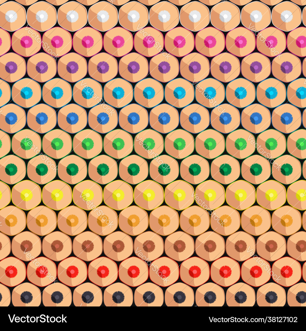 Seamless pattern with rows colored pencils Seamless pattern with rows colored pencils vector image