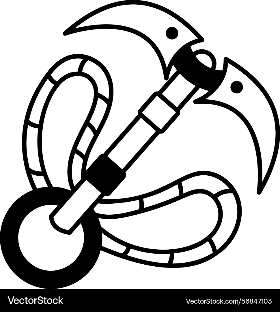 A hand drawn style icon of curved hook object Vector Image