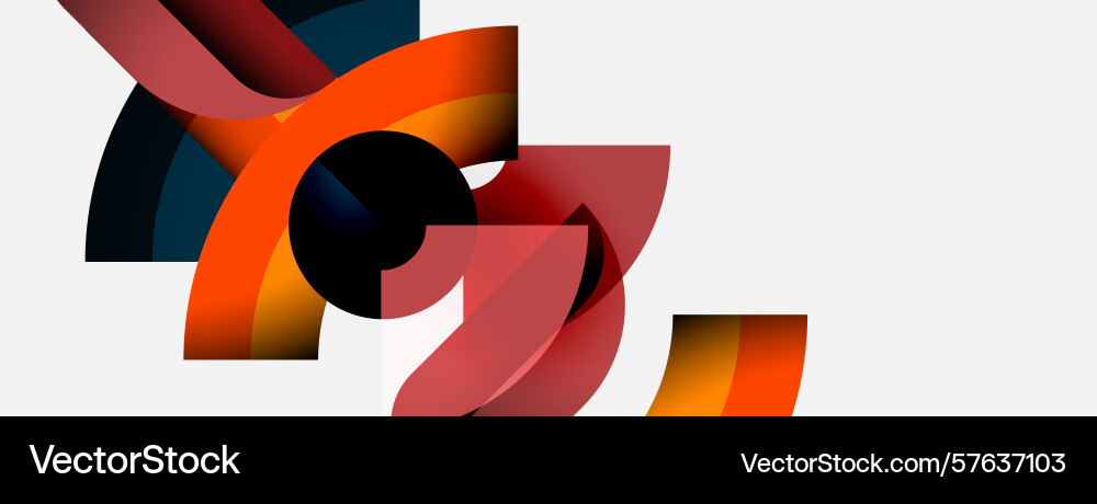 Abstract shapes overlap creating dynamic Vector Image
