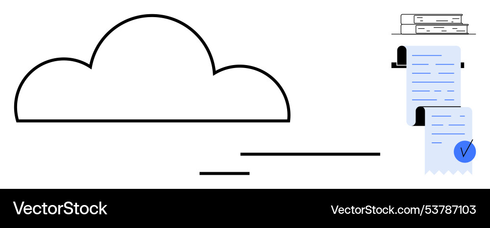 Cloud-based document management with secure data Cloud-based document management with secure data vector image