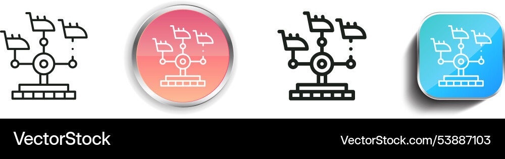 Flying car icon thin linear regular and button Vector Image