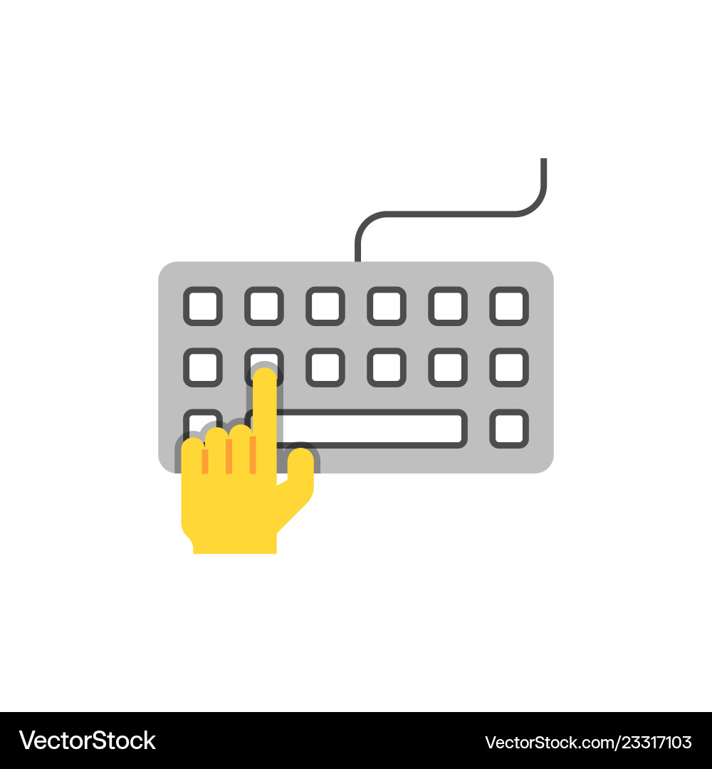 Hand Typing on Keyboard Icon vector image
