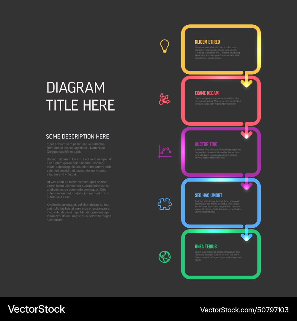 Minimalistic five steps dark vertical elements Minimalistic five steps dark vertical elements vector image