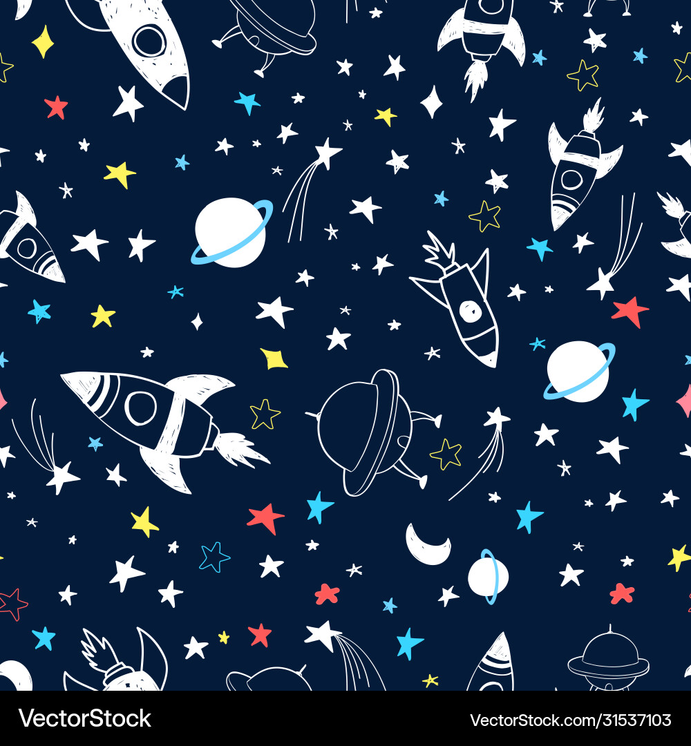 Space seamless pattern print design Space seamless pattern print design vector image