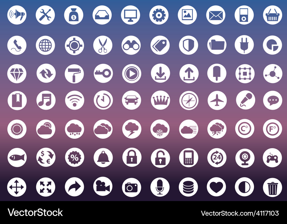 Web design and technology icons Vector Image