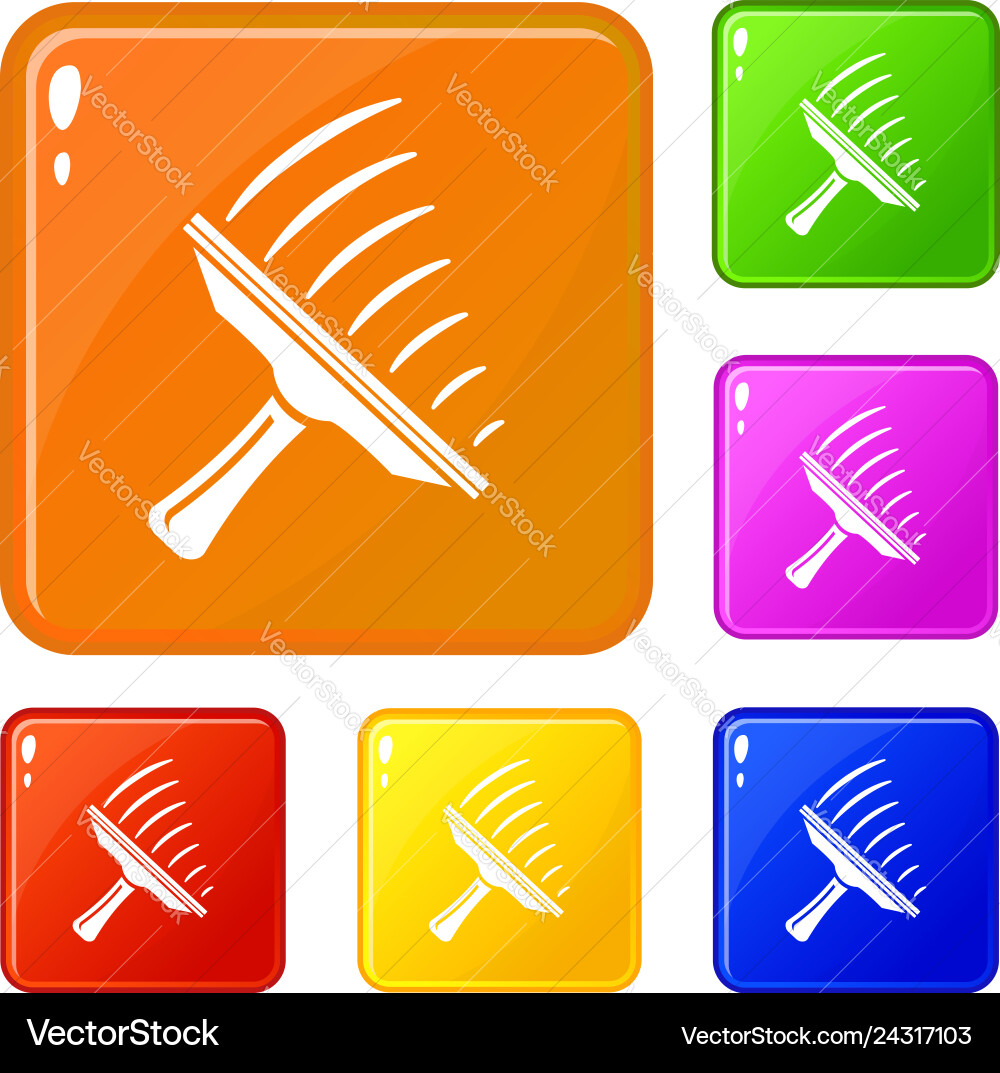 Window mop icons set color Window mop icons set color vector image
