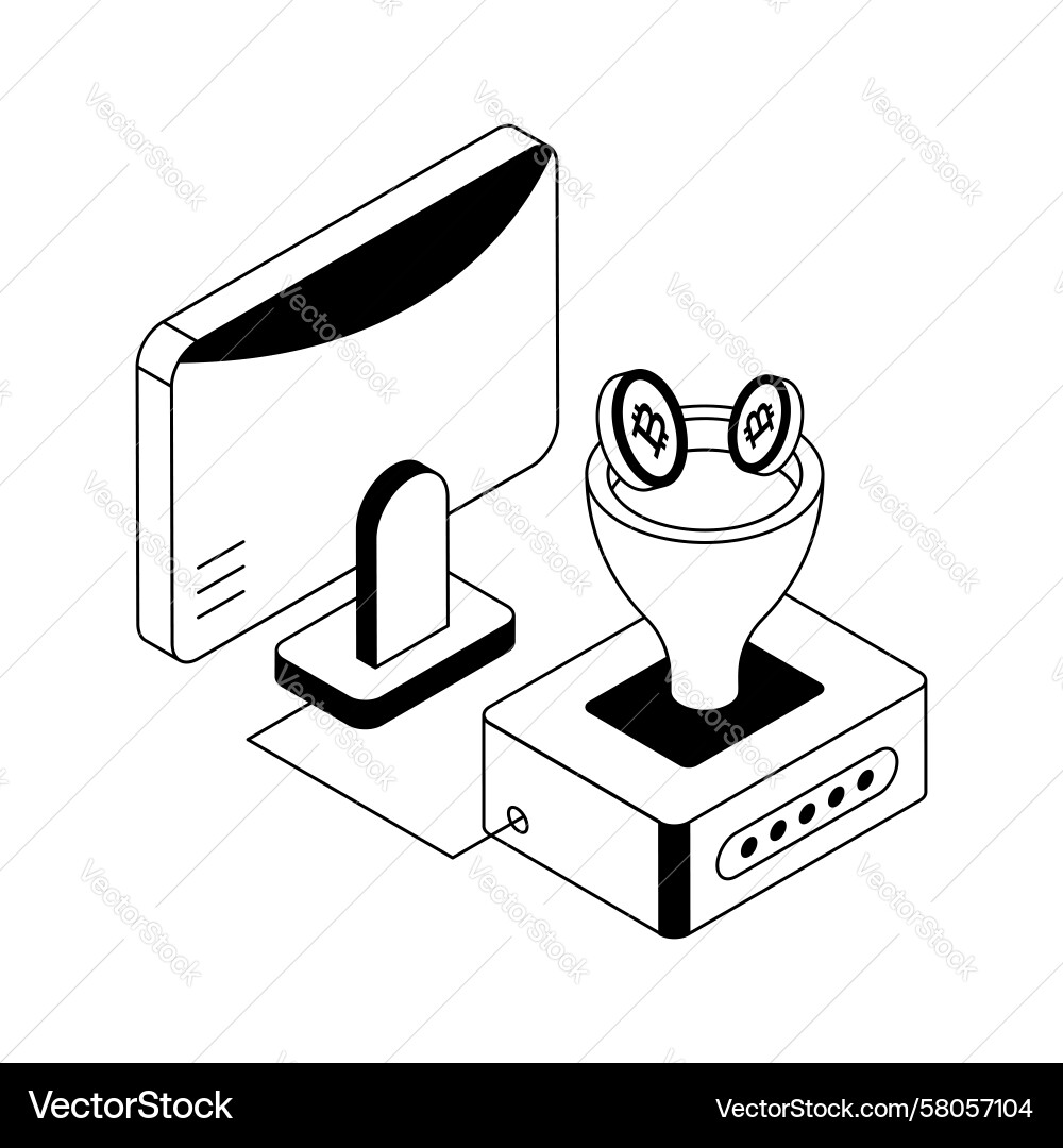 Bitcoin Data Filter Icon Vector Image