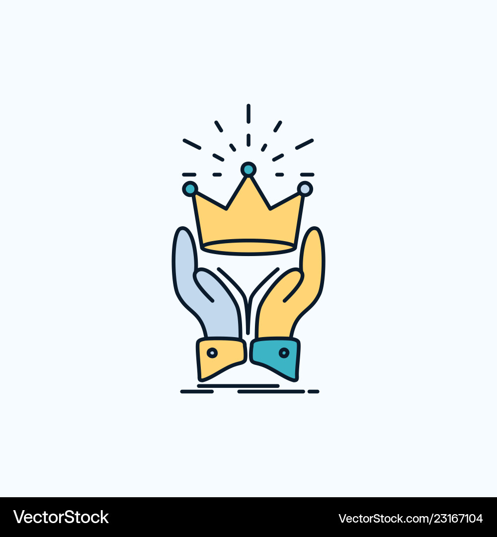 Crown honor king market royal flat icon green Crown honor king market royal flat icon green vector image