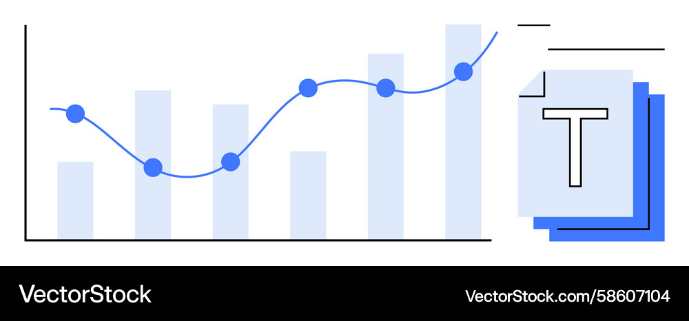 Data visualization chart with line graph and text Data visualization chart with line graph and text Vector Image