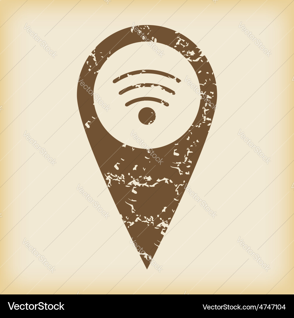 Grungy wi-fi pointer icon vector image