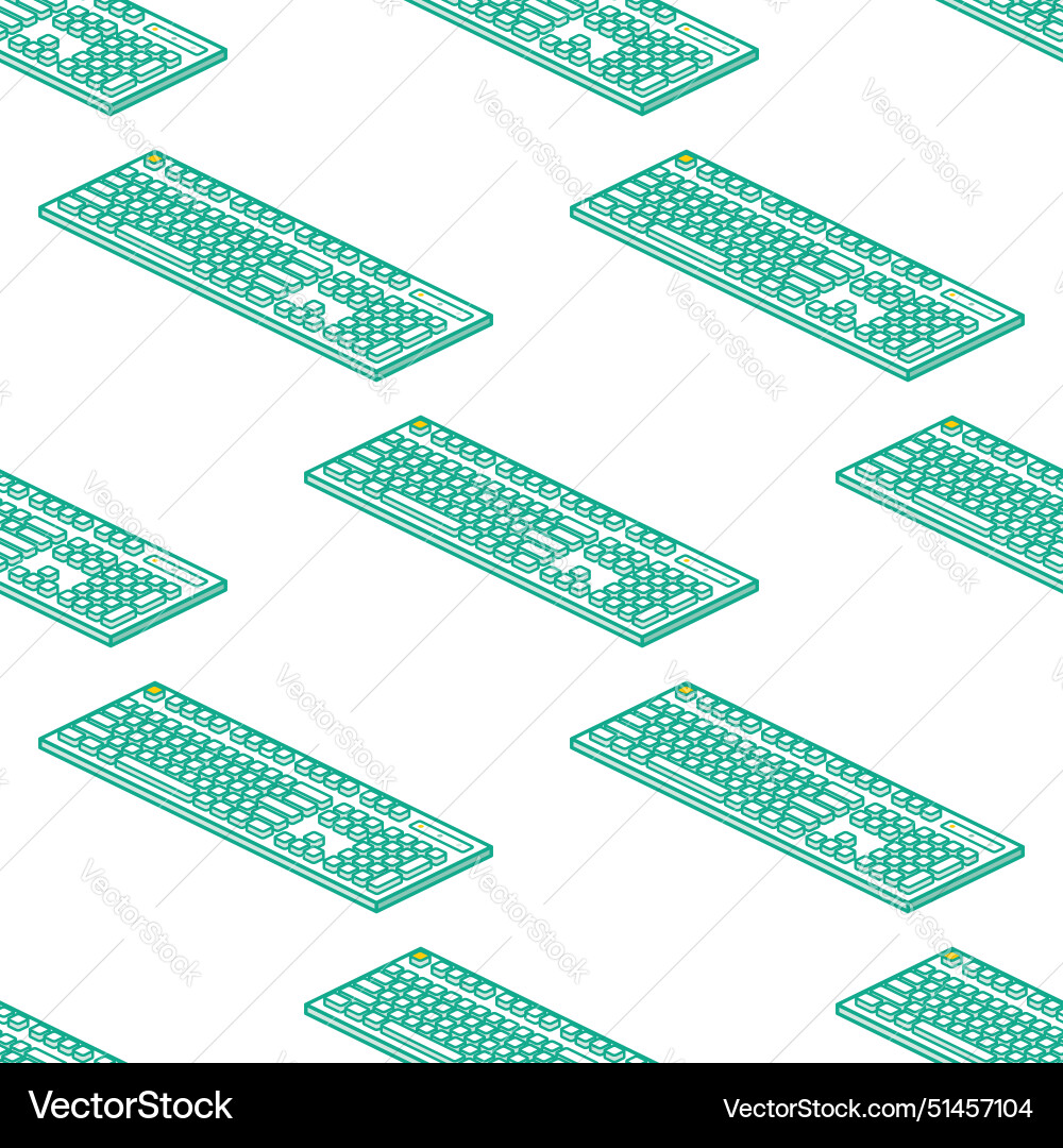 Isometric seamless pattern with row of keyboards Isometric seamless pattern with row of keyboards vector image