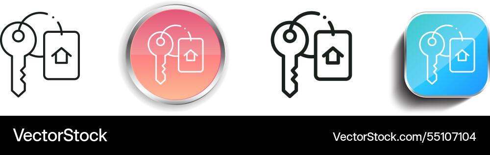 Keys icon thin linear regular and button style Vector Image