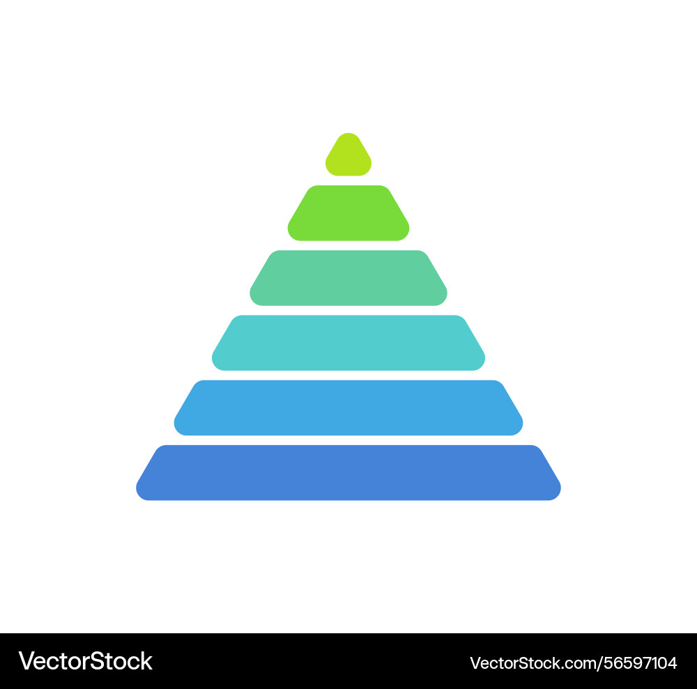 Levels of triangular pyramid triangle Levels of triangular pyramid triangle vector image