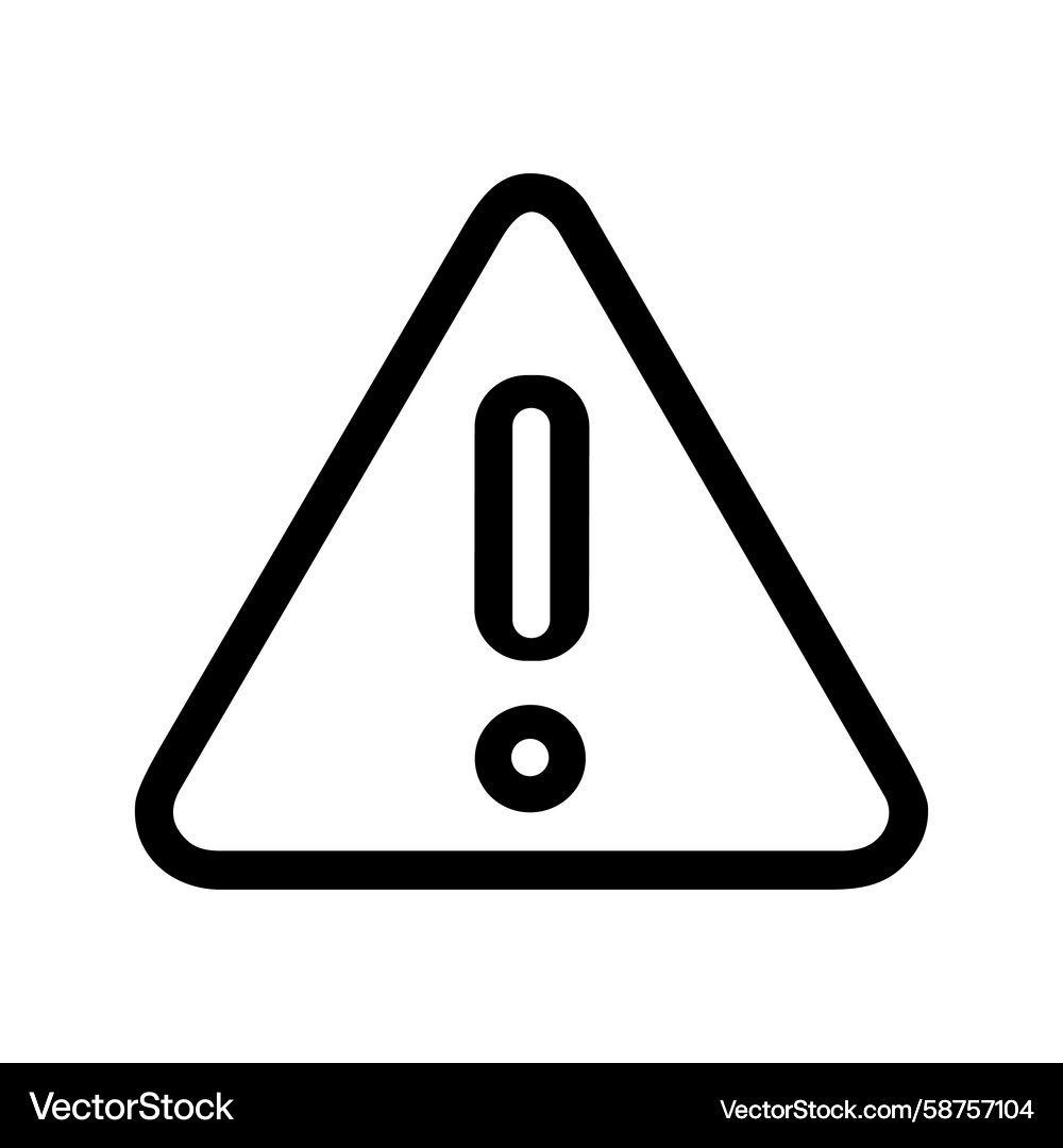 Line Style Triangle Exclamation Vector Image