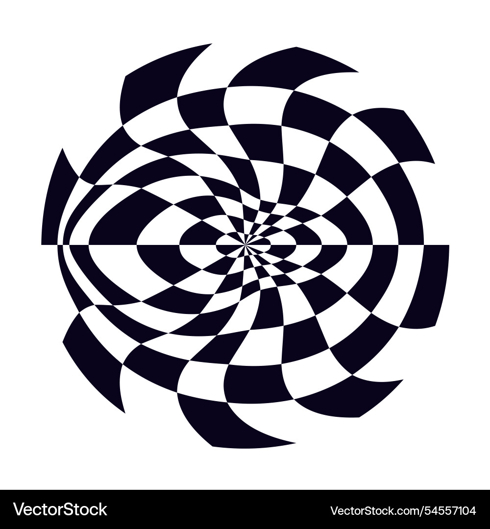 Psychedelic checkerboard pattern Psychedelic checkerboard pattern vector image