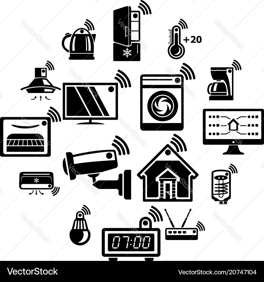 Smart Home-Icons setzen einfachen Stil Smart Home-Icons setzen einfachen Stil vektorbild