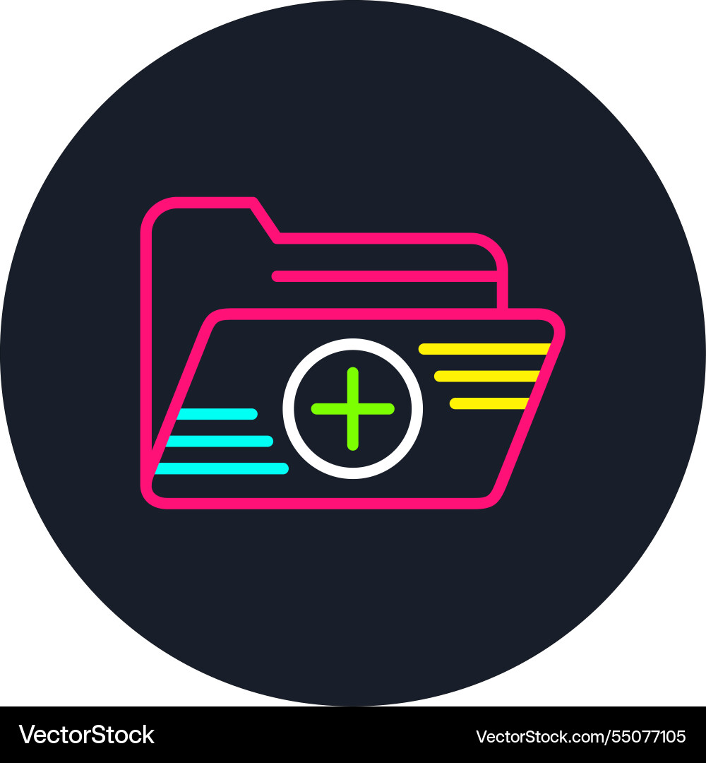 Add line multi color icon Vector Image