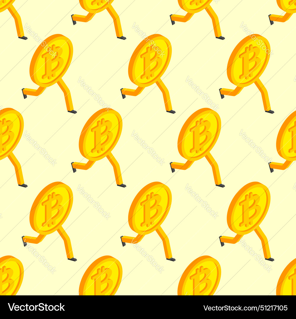 Bitcoin is running pattern seamless concept Bitcoin is running pattern seamless concept vector image