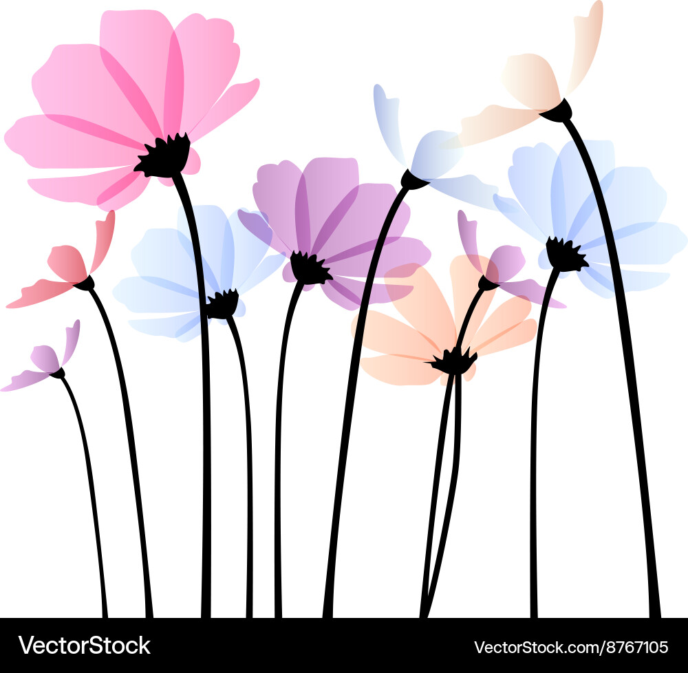 Color flowers Royalty Free Vector Image - VectorStock