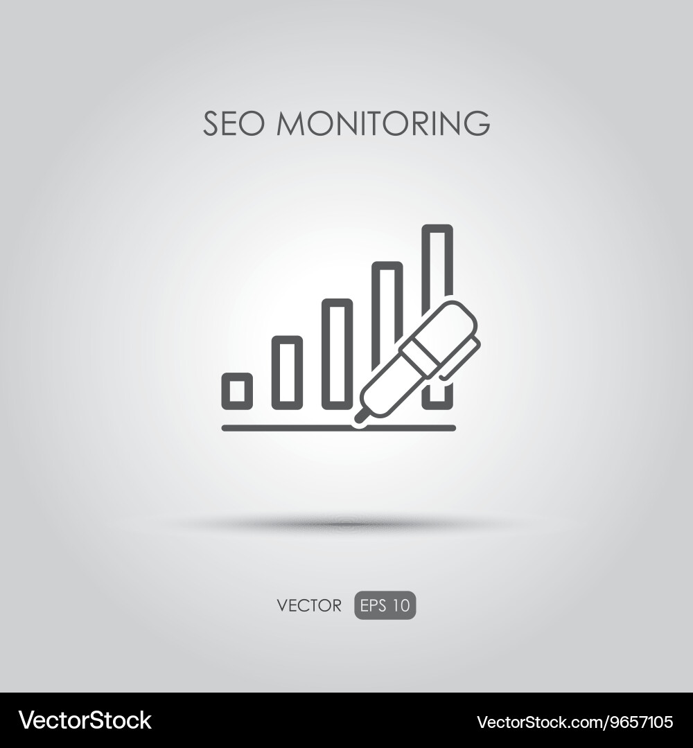 Copywriting icon seo monitoring in linear style vector image