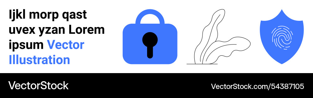 Digital security elements with blue lock shield Digital security elements with blue lock shield vector image