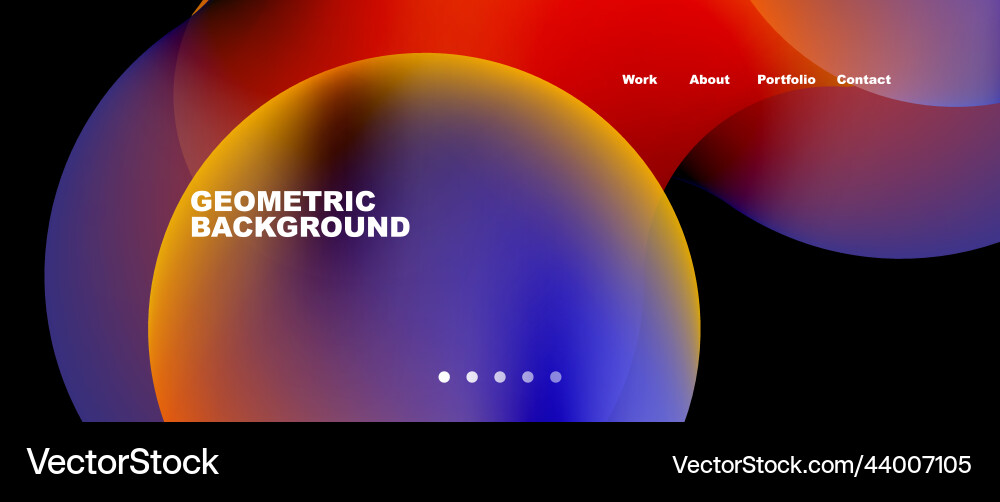 Flowing gradient colors and round elements vector image