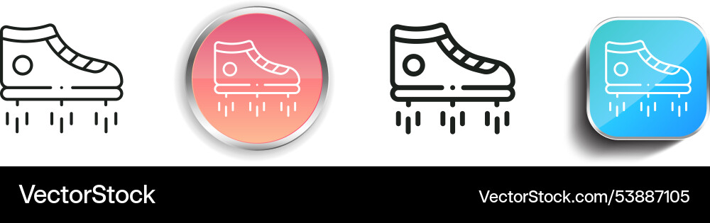 Flying shoes icon thin linear regular and button Flying shoes icon thin linear regular and button vector image