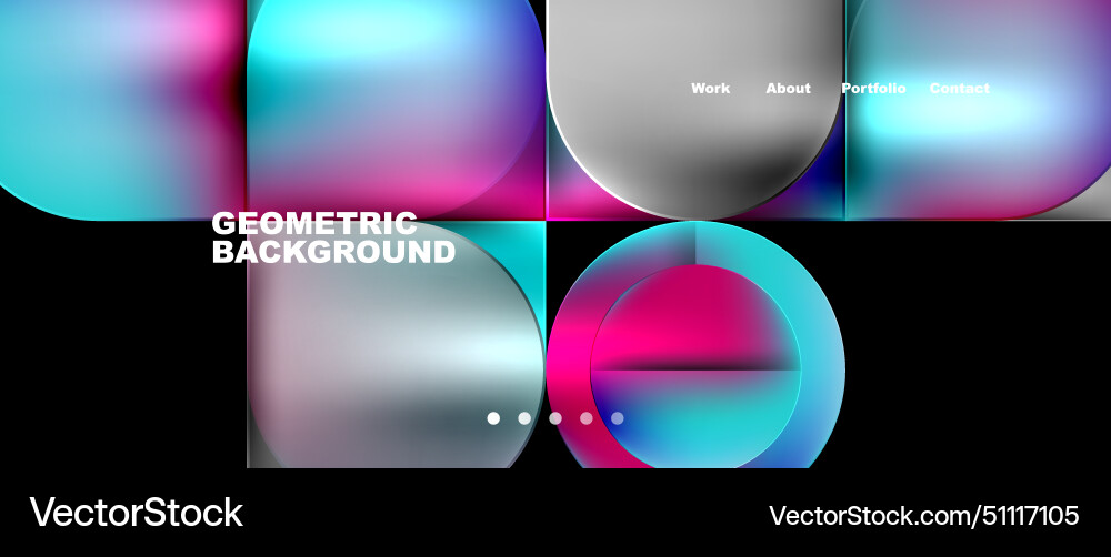 Geometric background with circles and squares Vector Image