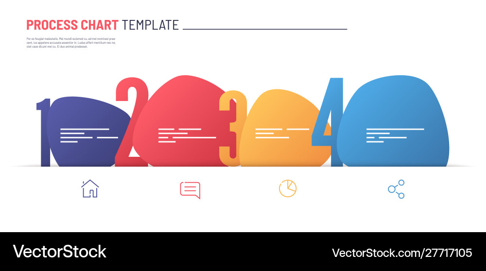 Infographic numbered process chart template Infographic numbered process chart template vector image