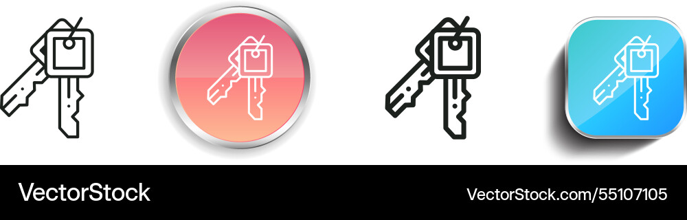 Keys icon thin linear regular and button style Keys icon thin linear regular and button style Vector Image