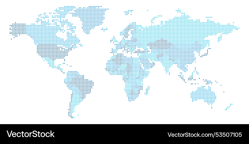 Political world map represented with dot patterns vector image