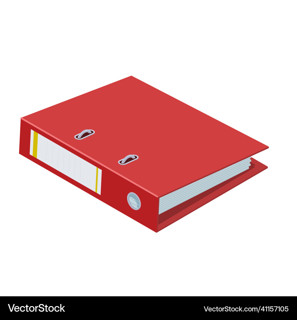Red Folder on Table - Isometric vector image