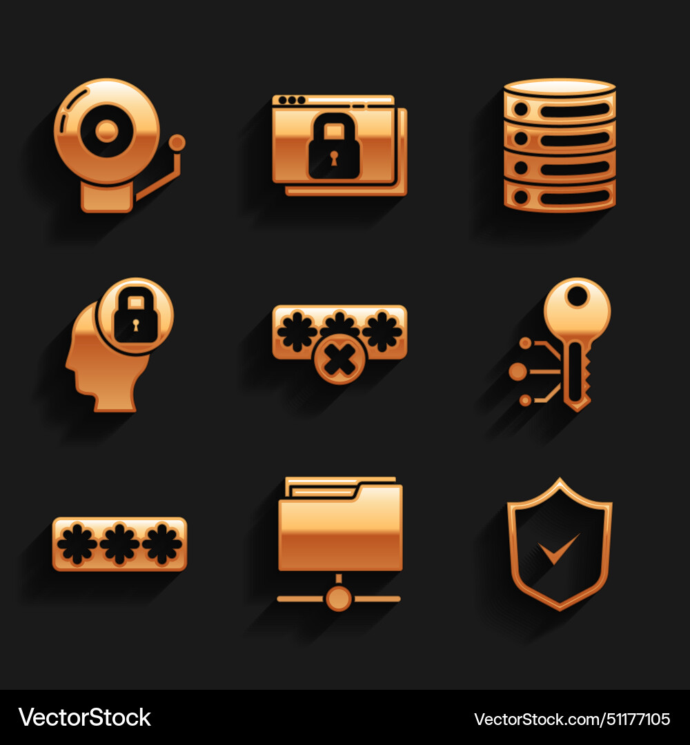 Set password protection ftp folder shield Set password protection ftp folder shield vector image