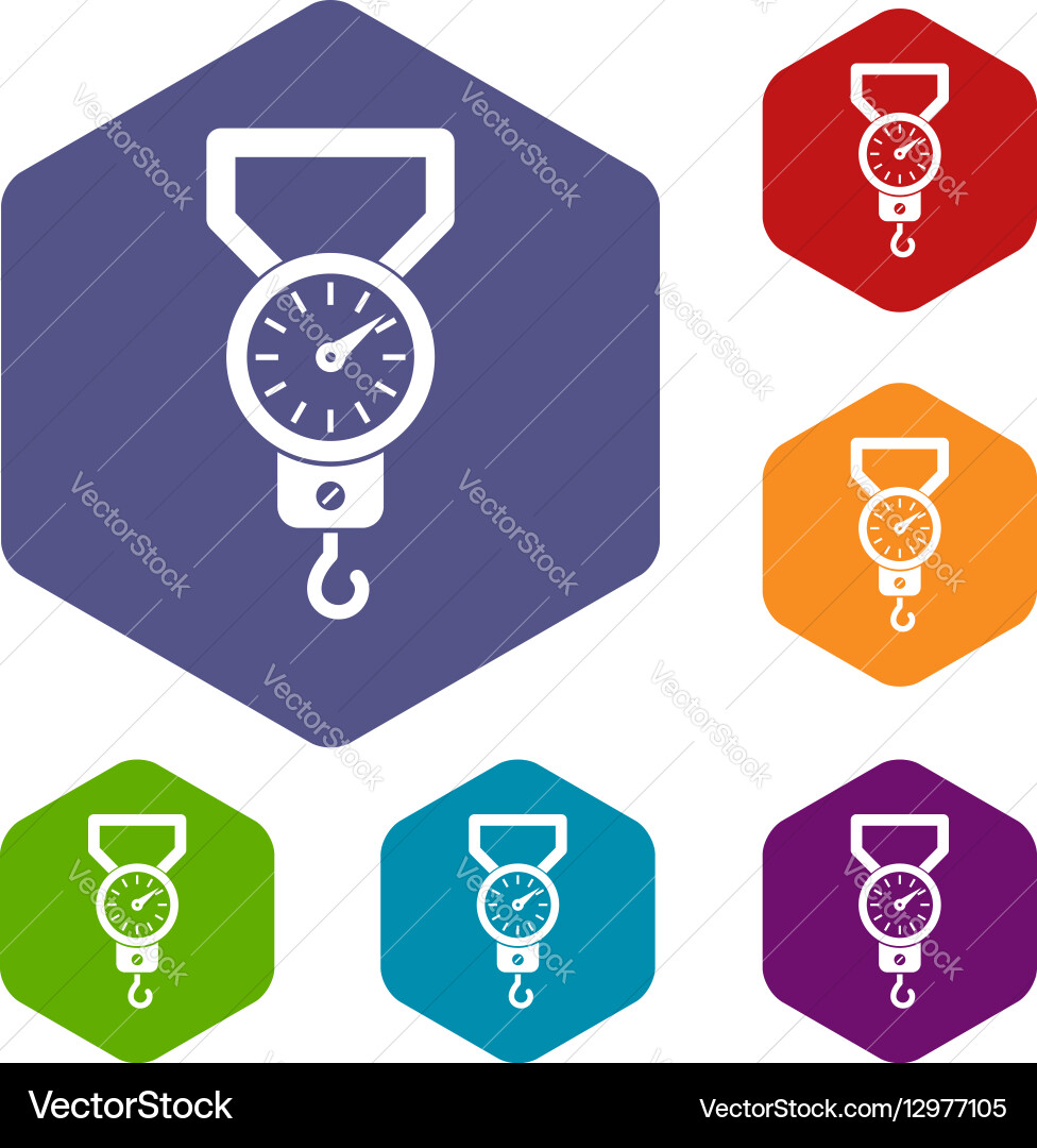 Spring scale icons set vector image