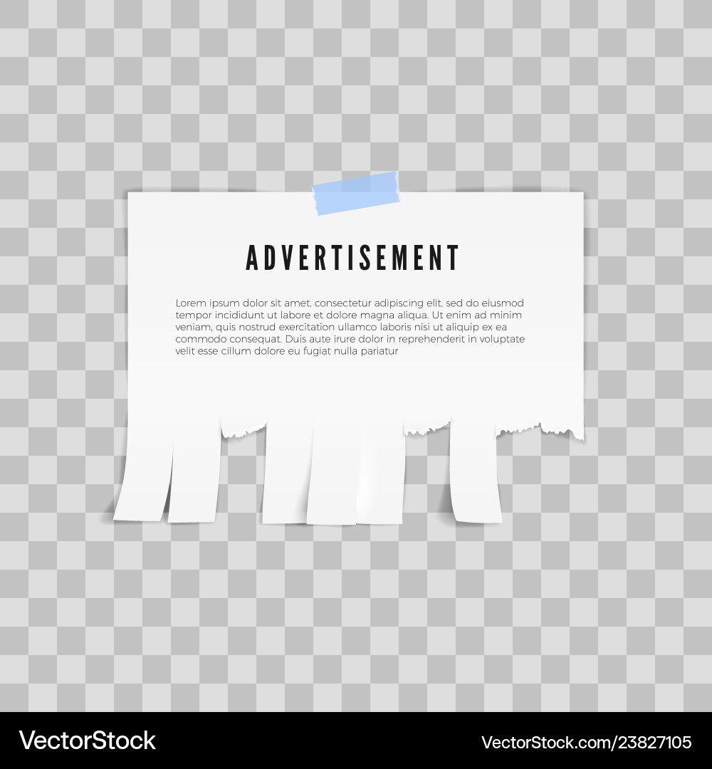 Tear-off Papiervorlage Werbung Tear-off Papiervorlage Werbung vektorbild