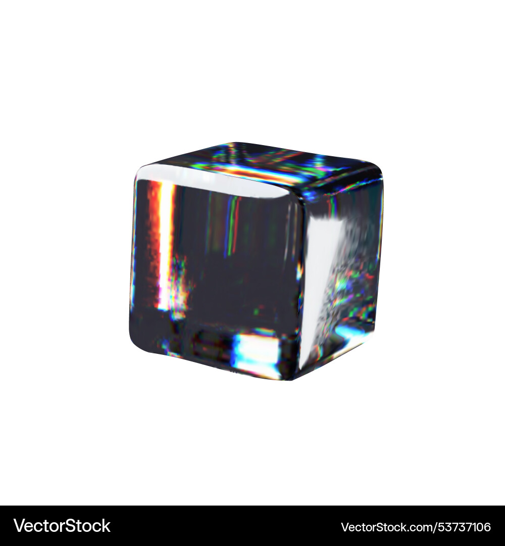 3d render glossy cube 3d render glossy cube vector image