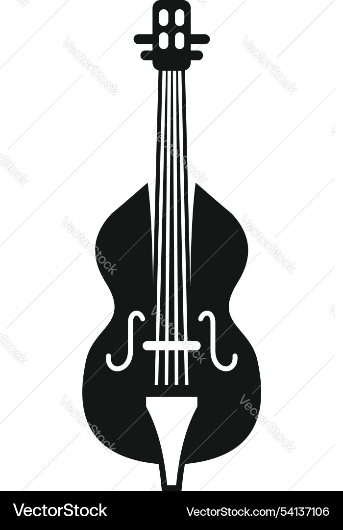 Big double bass showing its strings and bridge Vector Image
