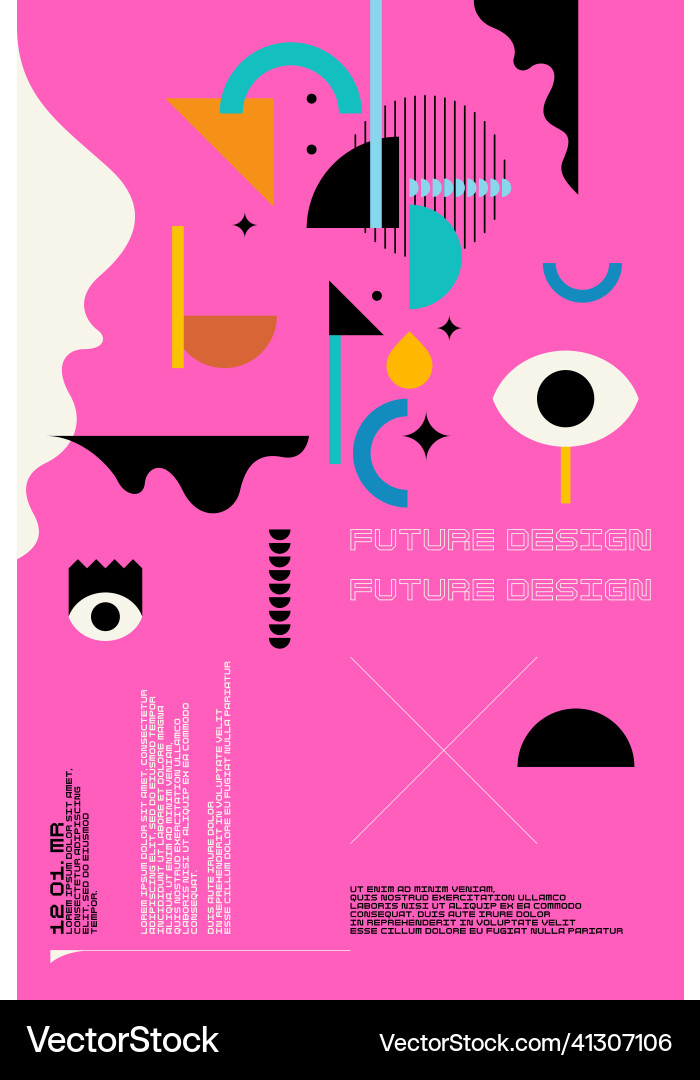 Composition with dynamic and geometric shapes Vector Image