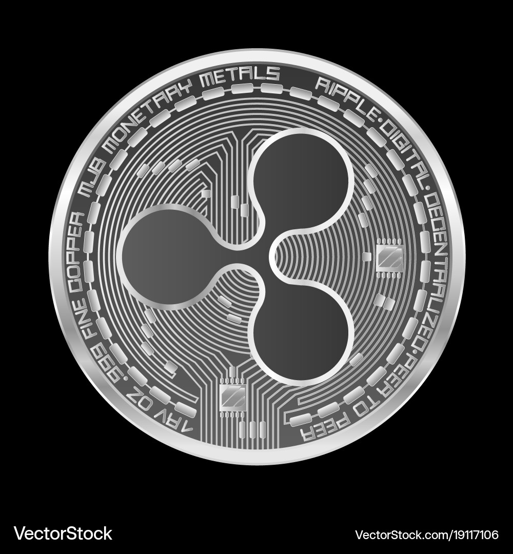 Crypto currency ripple silver symbol – Royalty-Free Vector | VectorStock