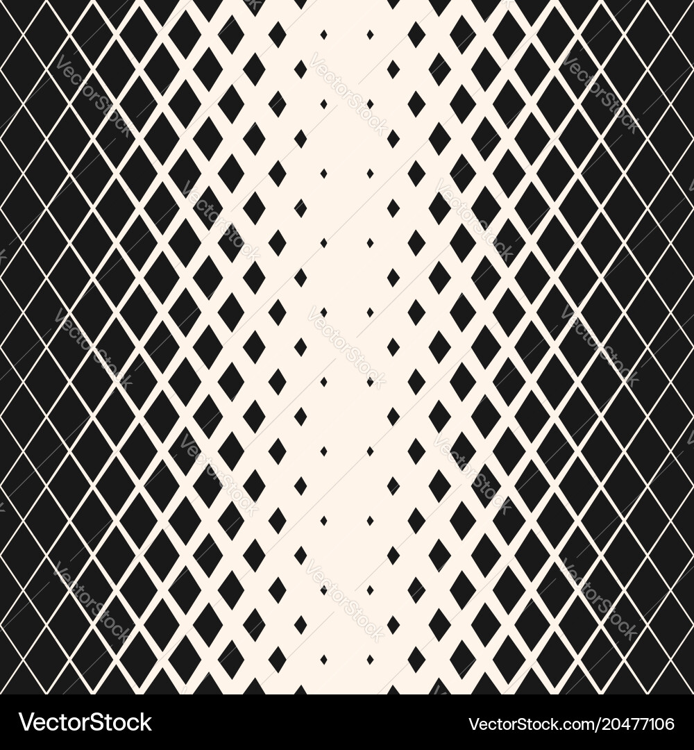 Halftone seamless pattern with rhombuses diamond Vector Image