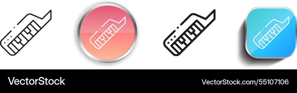 Keytar icon thin linear regular and button style vector image