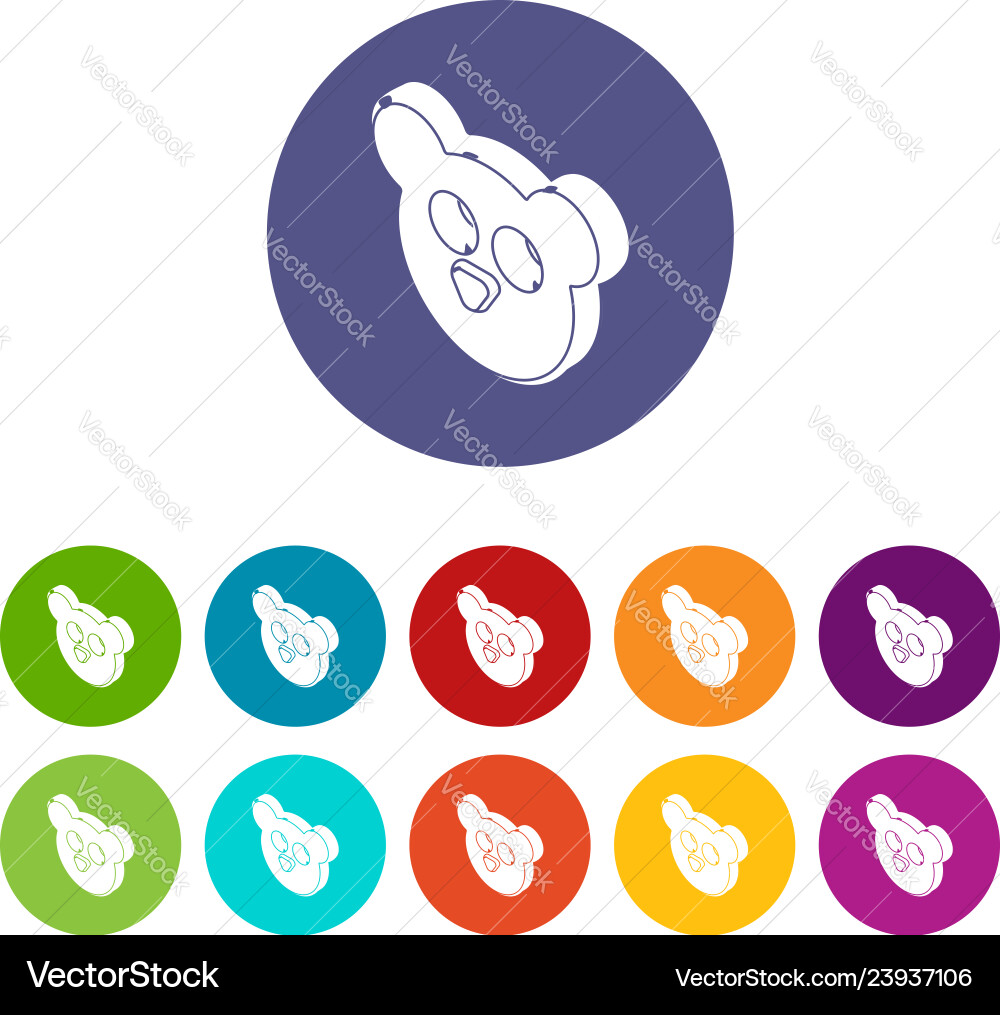 Mouse form button clothes icons set color Mouse form button clothes icons set color vector image