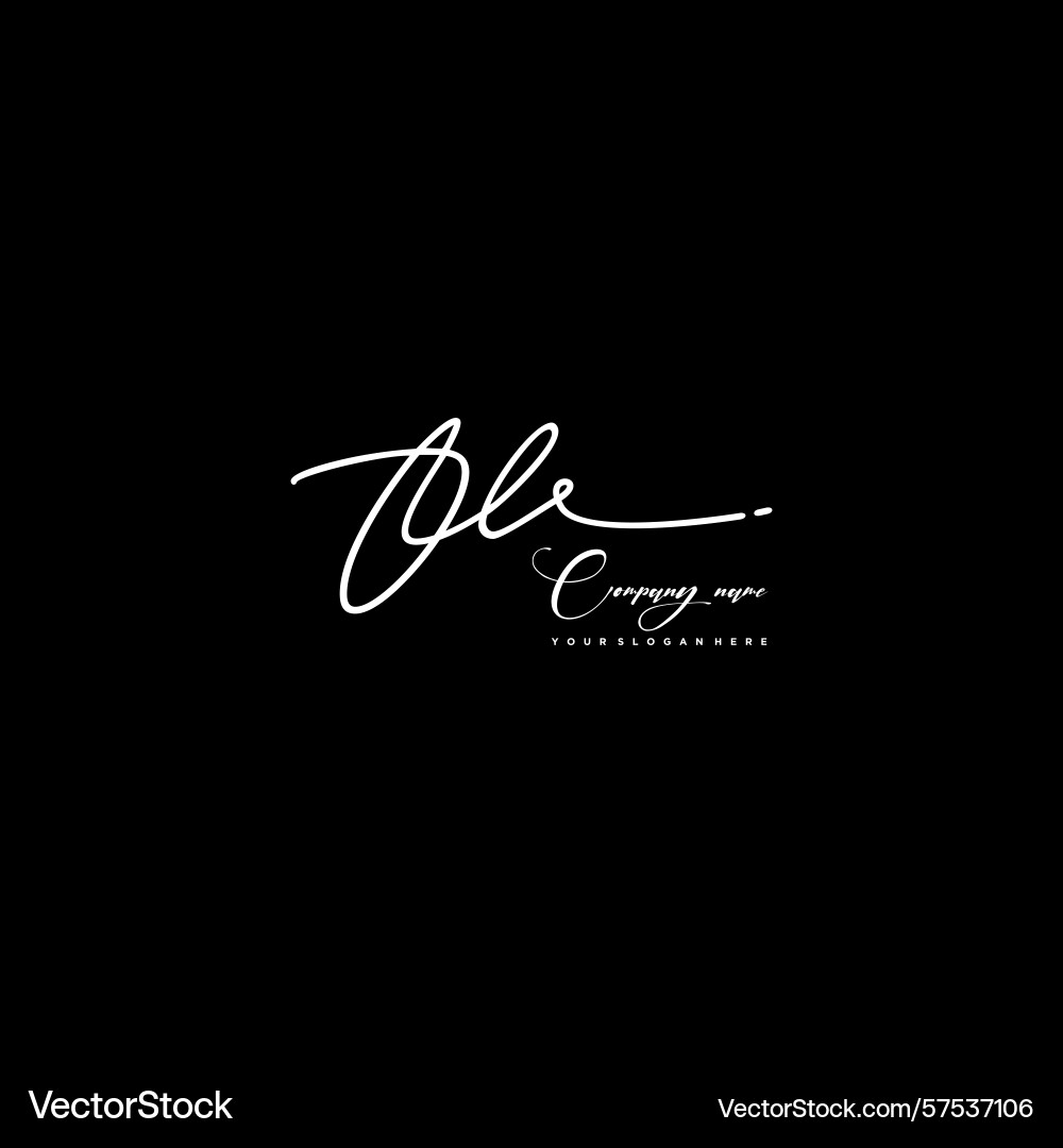 Signature style ol initial logos initials logo Signature style ol initial logos initials logo Vector Image